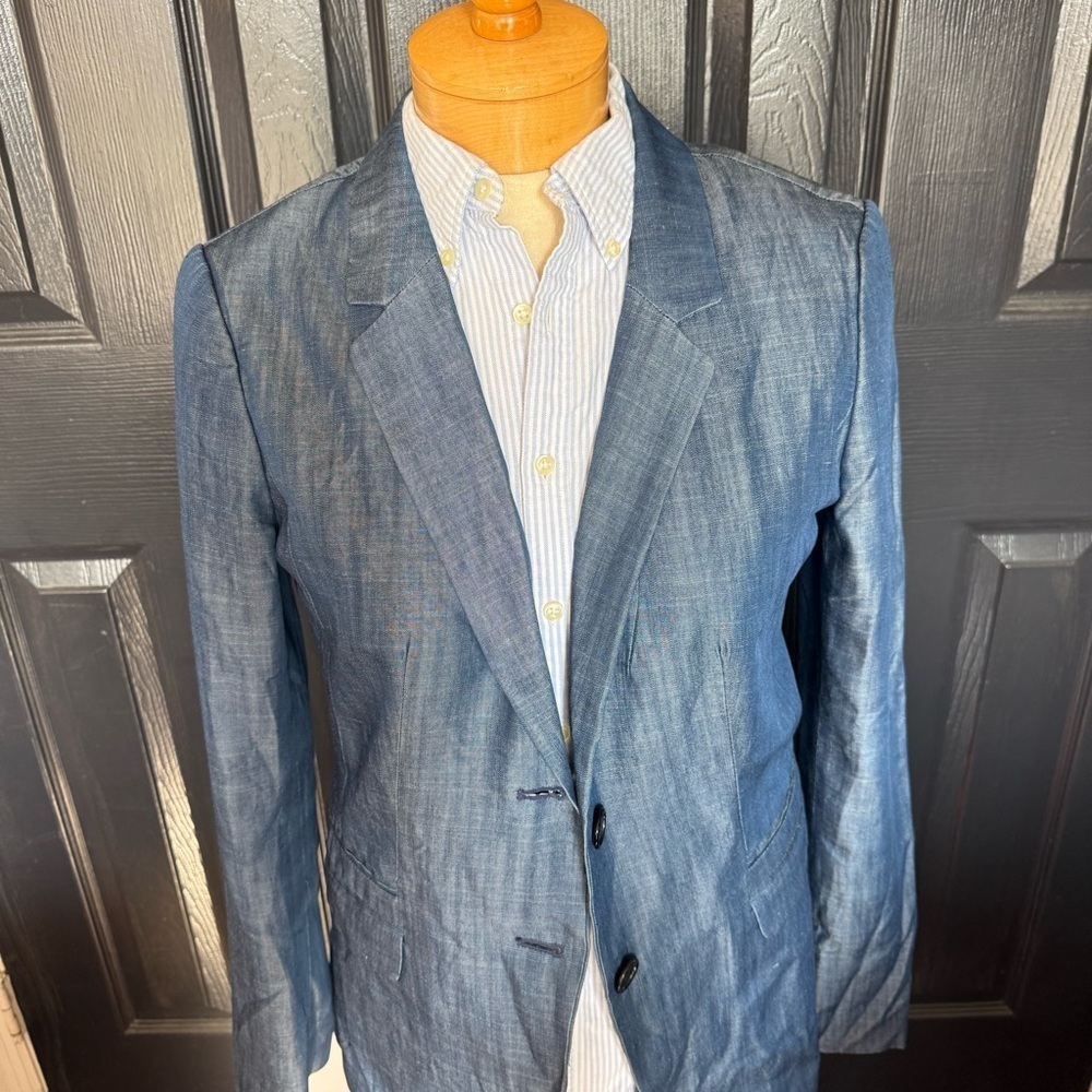 Classic Single-Button Navy Blue Blazer - Picture 7 of 16